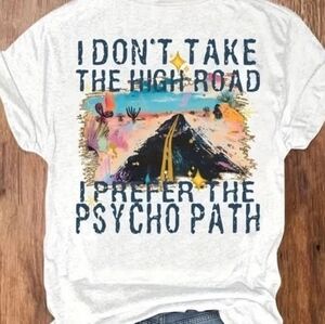 Graphic Tee with Road Print and Quote